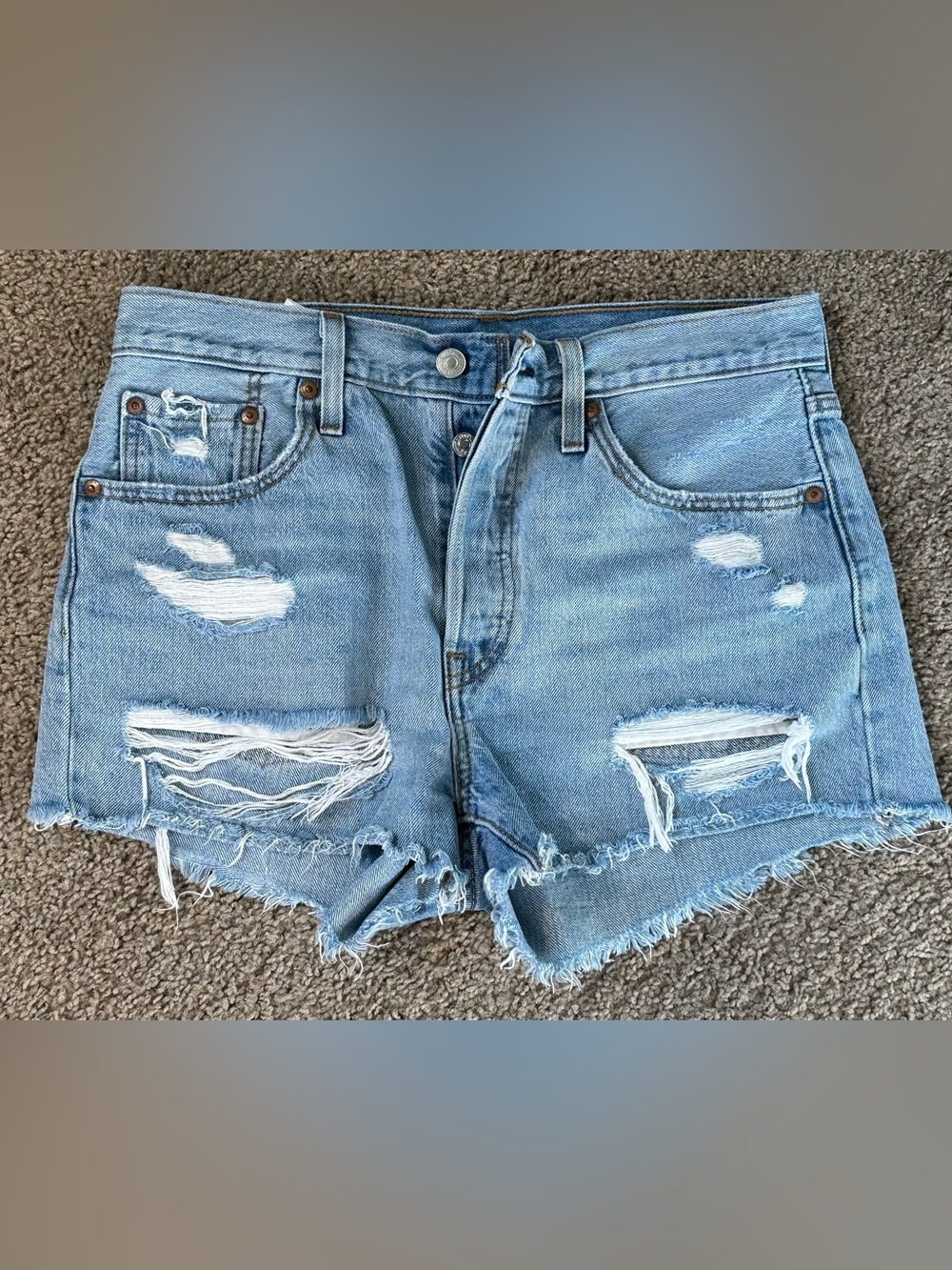 Levi's 501 Light Blue Denim Shorts